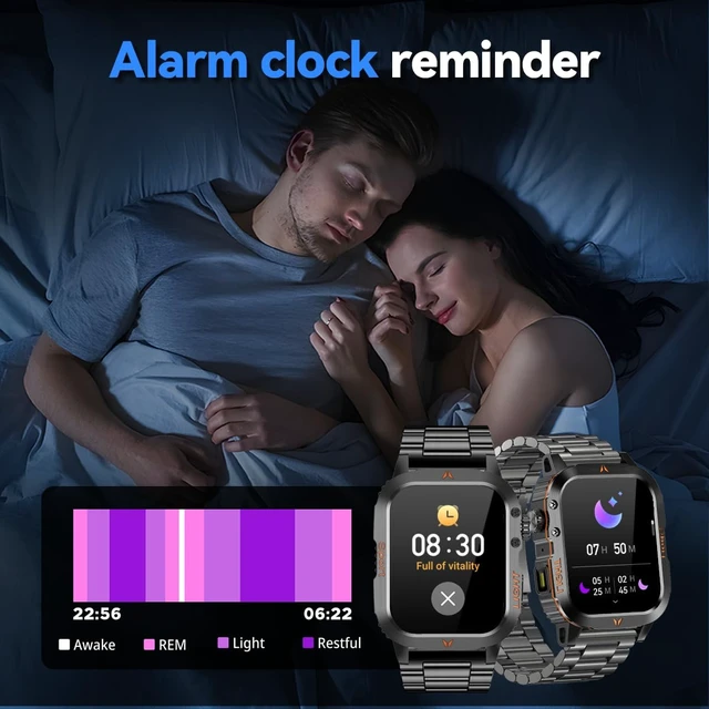 Alt view image 7 of 7 - QTLLBT Men's Military Smart Watch 1500mAh Battery 30day IP68 Waterproof Suitable for Swimming Answer/Make Call Function Outdoor Tactical Smart Fitness Watch Heart Rate for Android & iOS