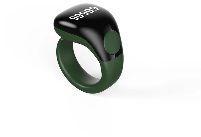 Main image of Smart Tasbih Zikr Ring,Adjustable Counter, 3 Sizes (18,20,22mm) Muslim Digital Azan Alarm Clock,APP Support Digital Counter Prayer Reminder Rings, Waterproof 5 Digit Finger Counter zikr Ring(Green)
