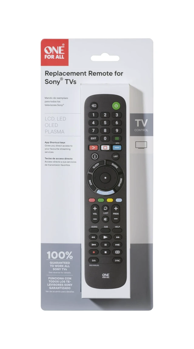 Alt view image 6 of 7 - URC4812 Sony TV Replacement Remote, LCD/LED/OLED/Plasma, Black URC4812 replacement remote works with Sony LCD, LED, OLED and plasma TVs and supports main control functions