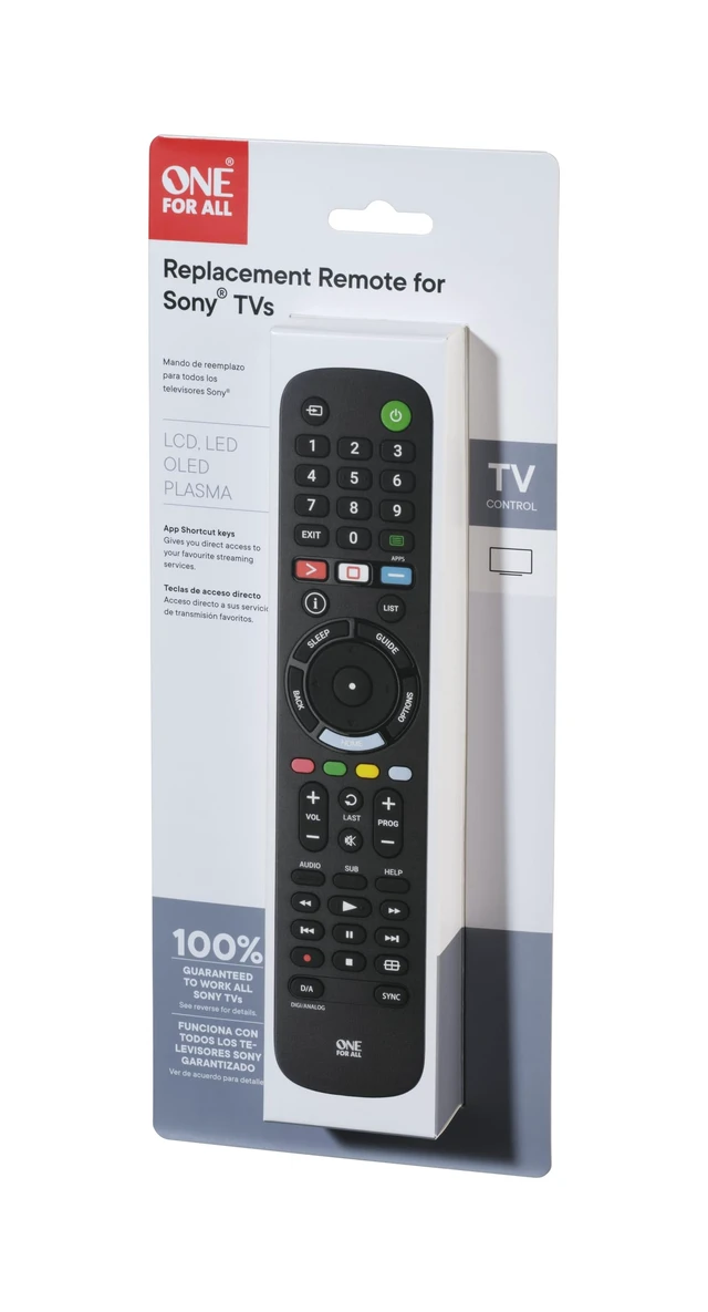 Alt view image 7 of 7 - URC4812 Sony TV Replacement Remote, LCD/LED/OLED/Plasma, Black URC4812 replacement remote works with Sony LCD, LED, OLED and plasma TVs and supports main control functions