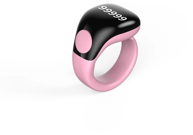Main image of Smart Tasbih Zikr Ring,Adjustable Counter, 3 Sizes (18,20,22mm) Muslim Digital Azan Alarm Clock,APP Support Digital Counter Prayer Reminder Rings, Waterproof 5 Digit Finger Counter zikr Ring(Pink)