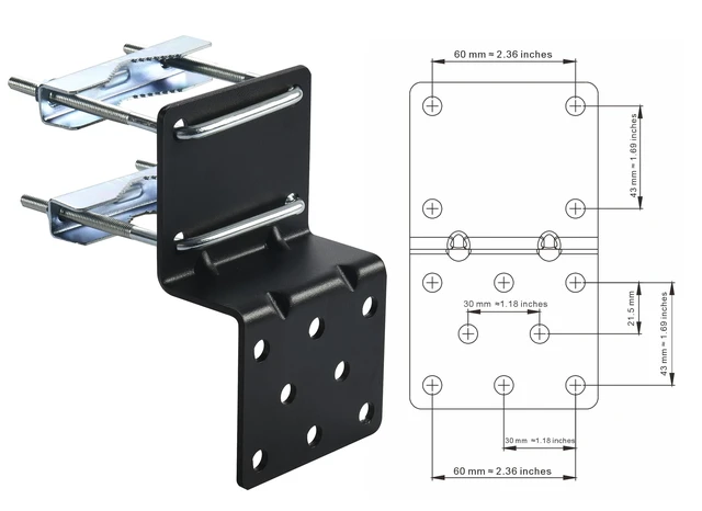 Alt view image 3 of 6 - Pole Mount Bracket with Clamp U-Bolts, Without Pole Antenna Mount Hardware Accessories for Outdoor Antenna Installation on Walls, Eaves, or Pole