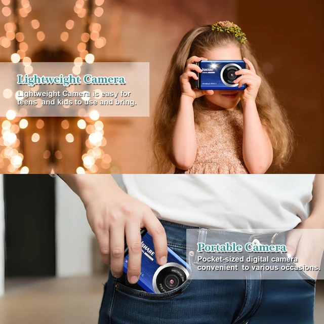 Alt view image 3 of 7 - 30MP Point and Shoot Camera, 1080P Digital Camera, 18X Zoom for Kids 2.8" LCD, 18X digital zoom, built-in flash, self-timer, rechargeable compact design for kids, teens & beginners(Blue)