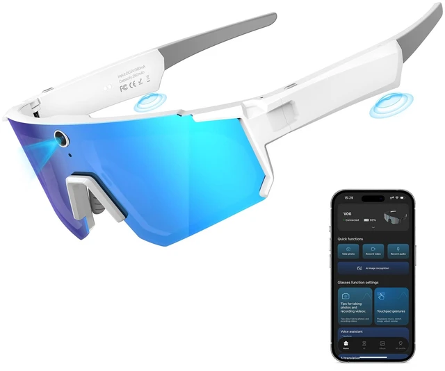 Main image of AI Smart Glasses with Camera 4K, Video Recording Glasses with Camera, Polarized Sports Sunglasses with EIS Stabilization, Dual Mic Noise Canceling, IP66, ChatGPT Enabled