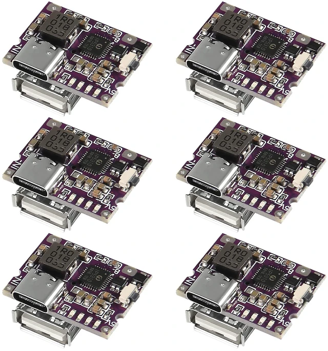 Main image of 6PCS Type-C USB 5V 3.1A Boost Converter Step-Up Power Module IP5310 Mobile Power Bank Accessories with Switch LED Indicator