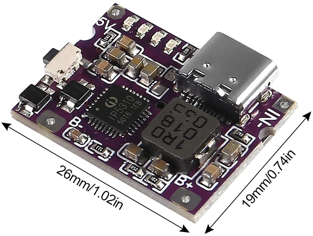 Alt view image 2 of 6 - 6PCS Type-C USB 5V 3.1A Boost Converter Step-Up Power Module IP5310 Mobile Power Bank Accessories with Switch LED Indicator