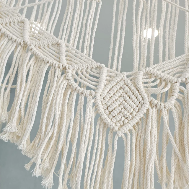 Alt view image 7 of 7 - Large Macrame Wedding Backdrop(71" W x 86" L) for Arbor/Arch Bohemian Wall Hanging Decor Boho Doorway/Window Curtains Room Divider