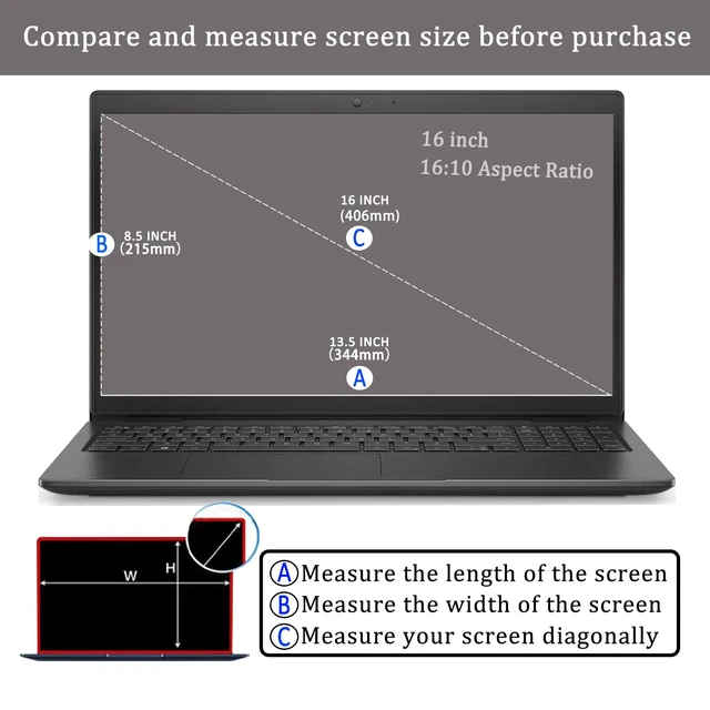 Alt view image 2 of 7 - 2 Pack 16" Laptop Tempered Glass Screen Protector for HP/Dell/Sony/Samsung/Lenovo/Acer/MSI/LG/Razer Blade 16 inch Aspect Ratio 16:10 Laptop, 9H Hardness,HD Clear, Anti-Scratch