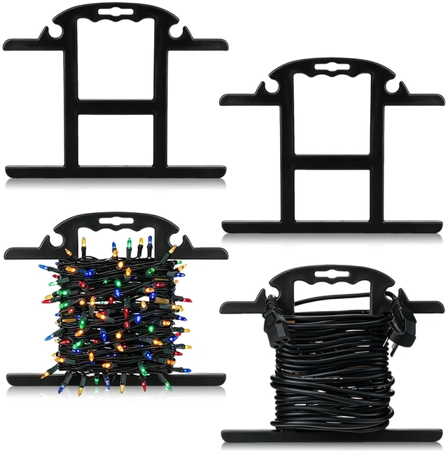 Main image of 4Pcs ABS Heavy Duty Extension Cord Storage Reel 100ft Cord Organizer Christmas Light Storage Holder Portable Black H-shape Wrap-Holds Extension Spools Cord Winder for Indoor & Outdoor