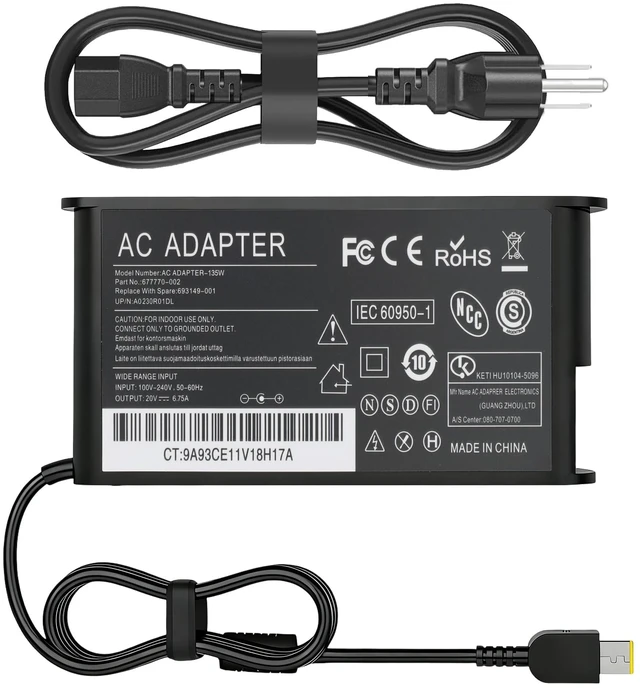 Main image of 135W GaN Laptop Charger Compatible with Lenovo Laptop Series 135W replacement charger for Yoga C940 Y70 Y50, IdeaPad Gaming 3 Y700 Creator Pro, ThinkBook laptop with cord