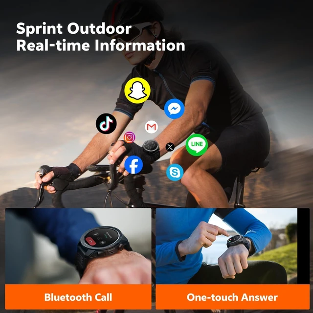 Alt view image 7 of 7 - GTX2 Military Smart Watch Built-in GPS AMOLED Compass for Men Fitness Tracker Watch 1.43" AMOLED Screen Altitude Barometer 3ATM Waterproof with Health Monitor for Android iOS Outdoor