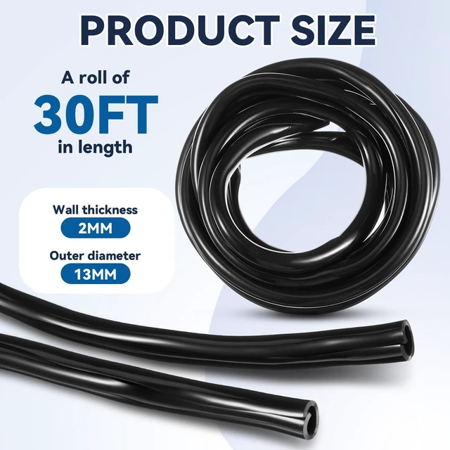 Alt view image 2 of 7 - 30 ft Cord Protector for Dogs and Cats, 2 mm Thick 1/2 Inch, Black PVC Electric Wire Cover Cords Protector for USB, Charger, TV Wires,Bite Resistant Wire Protector for Cats, Dogs, Rabbits