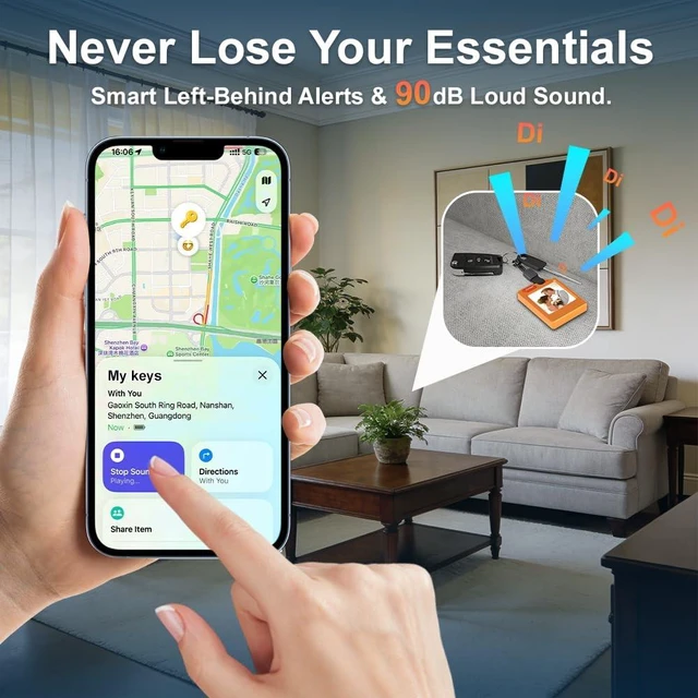 Alt view image 5 of 6 - PhotoTag E-Ink Smart Air Tracker, Works with Apple & Google Find My Device PhotoTag E-Ink Smart Air Tracker, Works with Apple & Google Find My Device