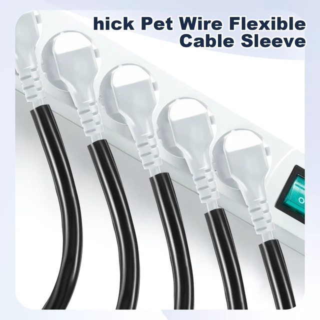 Alt view image 7 of 7 - 30 ft Cord Protector for Dogs and Cats, 2 mm Thick 1/2 Inch, Black PVC Electric Wire Cover Cords Protector for USB, Charger, TV Wires,Bite Resistant Wire Protector for Cats, Dogs, Rabbits
