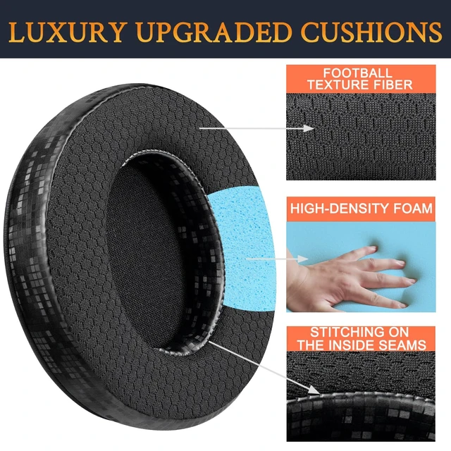 Alt view image 4 of 5 - Mesh Earpads for HyperX Cloud (2/3/3S/1/Pro) - Black Square Also for Cloud (Flight/Flight2/Stinger/Stinger2/Stinger 2 Core/Core), CloudX (Stinger/Flight) Headset