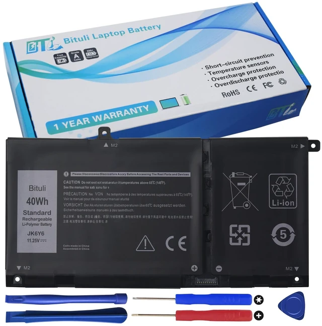 Alt view image 7 of 7 - JK6Y6 Replacement Battery for Dell 14 5000 5300 5301 5401 5402 5408 5409 5501 5508 5509 5400 5406 7405 7300 7306 7500 7506 2-in-1 Silver Series Latitude 3410 3510 Vostro 5301 40Wh