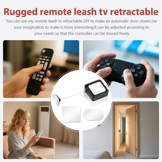 Alt view image 6 of 6 - 4 Pack Retractable Remote Control Tether, Cable Security Lanyard 6.5 Ft Retractable Cable, Adjustable Length, Strong Clasp Lock, For TV Remotes Tablets Controllers