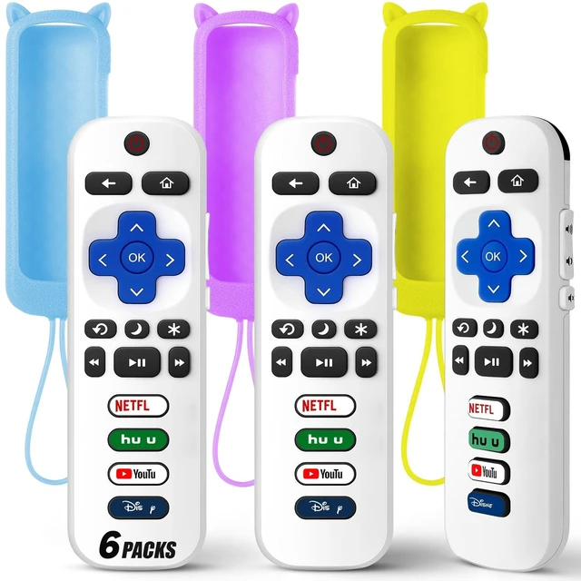 Main image of (Pack of 3) Replacement Remote Only for Roku TV with Soft Protective Cover Universal Remote for TCL/Onn/Hisense/Sharp/Element/Philips Roku Smart TV (Elegant White)Not for Roku Stick, Box,Speaker