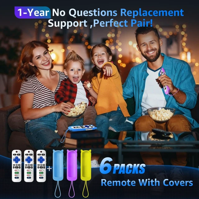 Alt view image 7 of 7 - (Pack of 3) Replacement Remote Only for Roku TV with Soft Protective Cover Universal Remote for TCL/Onn/Hisense/Sharp/Element/Philips Roku Smart TV (Elegant White)Not for Roku Stick, Box,Speaker