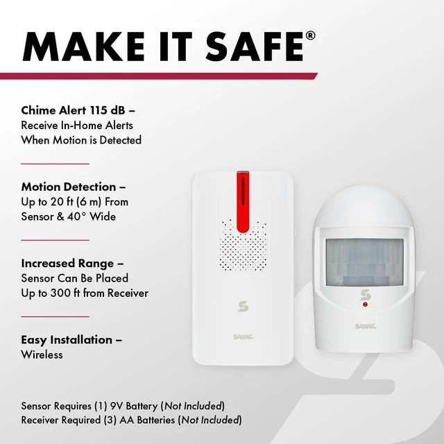 Alt view image 2 of 7 - Driveway Alert, Wireless Motion Detector Sensor System with Driveway Alert, Weatherproof for Outdoor Security