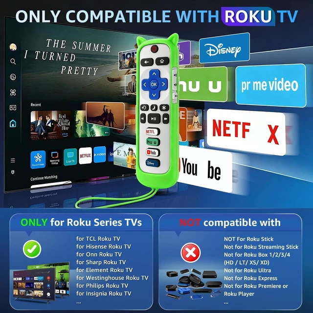 Alt view image 2 of 7 - (Pack of 3) Replacement Remote Only for Roku TV with Soft Protective Cover Universal Remote for TCL/Onn/Hisense/Sharp/Element/Philips Roku Smart TV (Elegant White)Not for Roku Stick, Box,Speaker