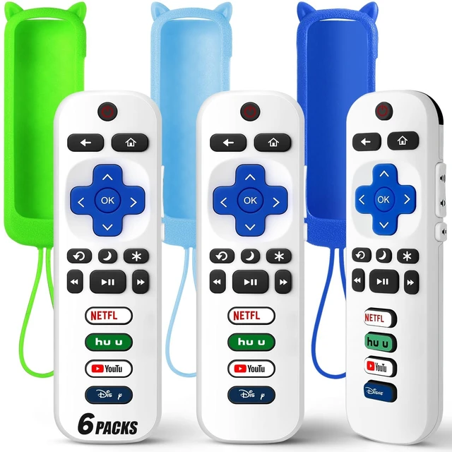 Main image of (Pack of 3) Replacement Remote Only for Roku TV with Soft Protective Cover Universal Remote for TCL/Onn/Hisense/Sharp/Element/Philips Roku Smart TV (Elegant White)Not for Roku Stick, Box,Speaker