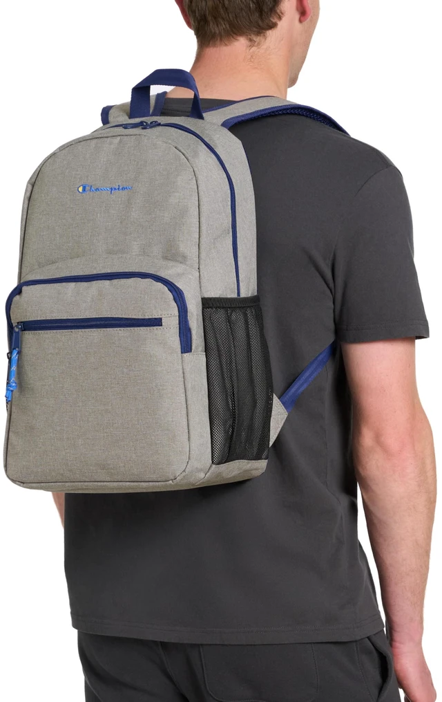 Alt view image 5 of 6 - Phase Laptop Backpack, Light Heather Grey/Blue Depths, One Size Padded Adjustable Straps and Water Bottle Pockets