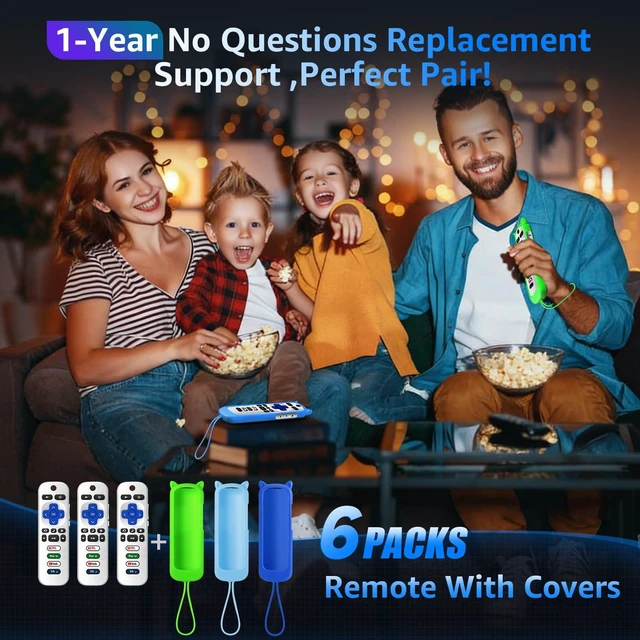 Alt view image 7 of 7 - (Pack of 3) Replacement Remote Only for Roku TV with Soft Protective Cover Universal Remote for TCL/Onn/Hisense/Sharp/Element/Philips Roku Smart TV (Elegant White)Not for Roku Stick, Box,Speaker