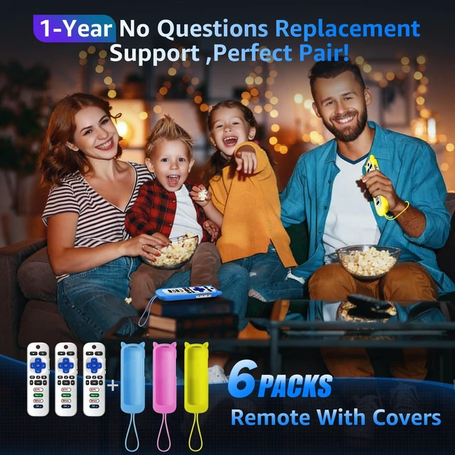 Alt view image 7 of 7 - (Pack of 3) Replacement Remote Only for Roku TV with Soft Protective Cover Universal Remote for TCL/Onn/Hisense/Sharp/Element/Philips Roku Smart TV (Elegant White)Not for Roku Stick, Box,Speaker