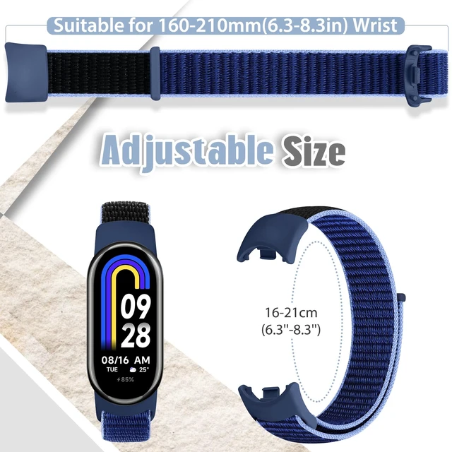 Alt view image 4 of 7 - Nylon Sport Band Compatible with Xiaomi Smart Band 10/9/8 for Women Men, Soft Adjustable Breathable Sport Loop Watch Strap Replacement Wristband for Xiaomi Mi Band 10/9/8, 3pcs