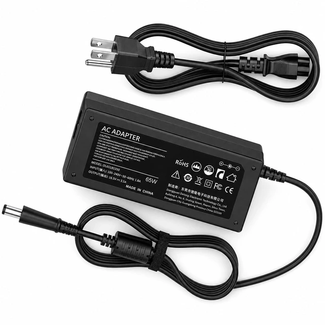 Main image of 65W Laptop Charger Compatible with HP Pavilion G4 G6 G7 G60 G61 G62 G71 G72; Pavilion DV7 DV6 DV5 DV4 DV3 DV3t DV4t DV6t DV7t Dv3500 AC Adapter; DM1 DM1z DM4 DM4t Power Supply Cord (18.5V, 3.5A)