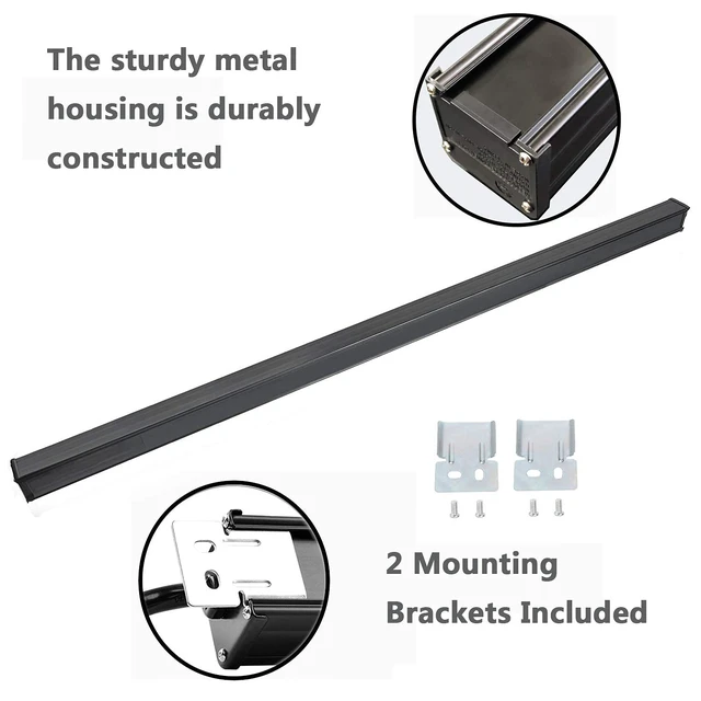 Alt view image 2 of 7 - 16 Outlets Heavy Duty Metal Socket Power Strip,15-Foot Long Extension Cord with Circuit Breaker. Mounting Brackets Included, Workshop/Industrial use, ETL Certified, Black