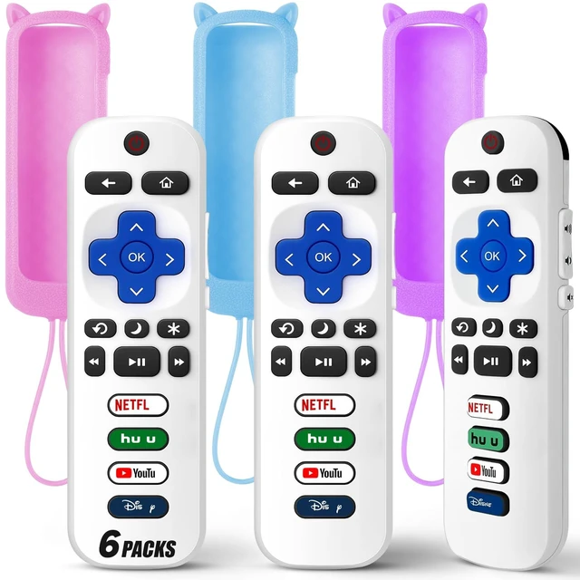 Main image of (Pack of 3) Replacement Remote Only for Roku TV with Soft Protective Cover Universal Remote for TCL/Onn/Hisense/Sharp/Element/Philips Roku Smart TV (Elegant White)Not for Roku Stick, Box,Speaker