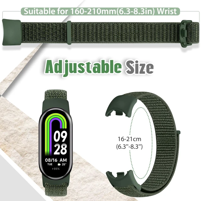 Alt view image 4 of 7 - Nylon Sport Band Compatible with Xiaomi Smart Band 10/9/8 for Women Men, Soft Adjustable Breathable Sport Loop Watch Strap Replacement Wristband for Xiaomi Mi Band 10/9/8, 3pcs