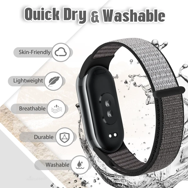 Alt view image 5 of 7 - Nylon Sport Band Compatible with Xiaomi Smart Band 10/9/8 for Women Men, Soft Adjustable Breathable Sport Loop Watch Strap Replacement Wristband for Xiaomi Mi Band 10/9/8, 3pcs