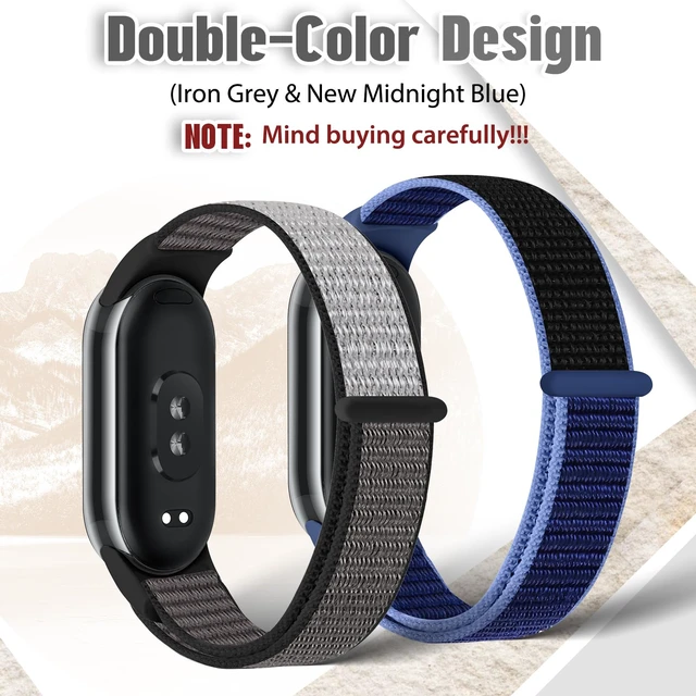 Alt view image 2 of 7 - Nylon Sport Band Compatible with Xiaomi Smart Band 10/9/8 for Women Men, Soft Adjustable Breathable Sport Loop Watch Strap Replacement Wristband for Xiaomi Mi Band 10/9/8, 3pcs