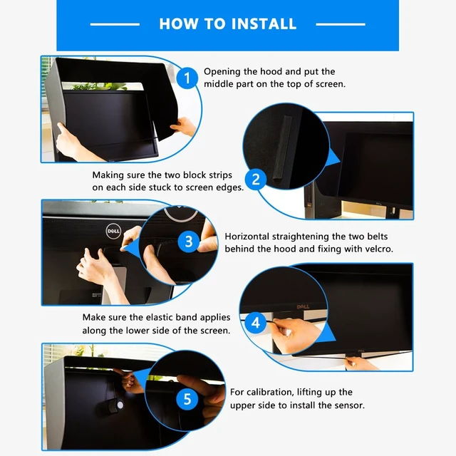 Alt view image 6 of 7 - 27E 27 inch LCD LED Video Monitor Hood Sunshade Sunhood for Dell HP Viewsonic Philips Samsung LG EIZO NEC ASUS ACER BENQ AOC Lenovo and Fits Monitor Frame Width 635-655mm