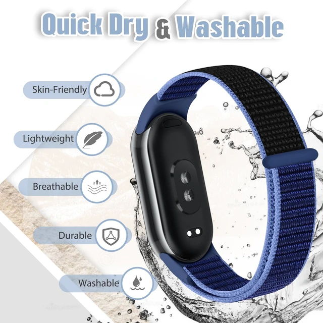 Alt view image 7 of 7 - Nylon Sport Band Compatible with Xiaomi Smart Band 10/9/8 for Women Men, Soft Adjustable Breathable Sport Loop Watch Strap Replacement Wristband for Xiaomi Mi Band 10/9/8, 3pcs