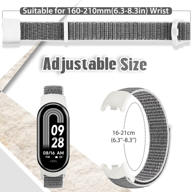 Alt view image 3 of 7 - Nylon Sport Band Compatible with Xiaomi Smart Band 10/9/8 for Women Men, Soft Adjustable Breathable Sport Loop Watch Strap Replacement Wristband for Xiaomi Mi Band 10/9/8, 3pcs