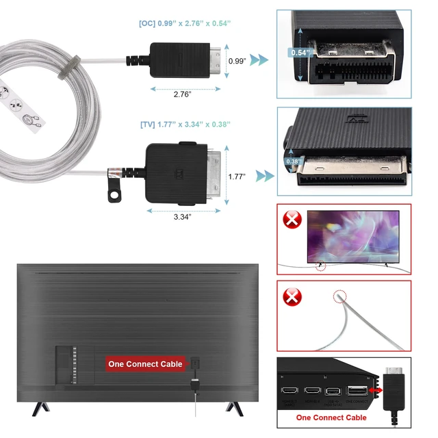 Alt view image 4 of 5 - BN39-02470A/BN39-03006A 5M Frame One Connect Cable for Samsung Frame TVs The Frame TV One Connect Cable for LS03FA LS03AA LS03BA LS03DA LS03RA LS03TA Q85R Q90R Q95T