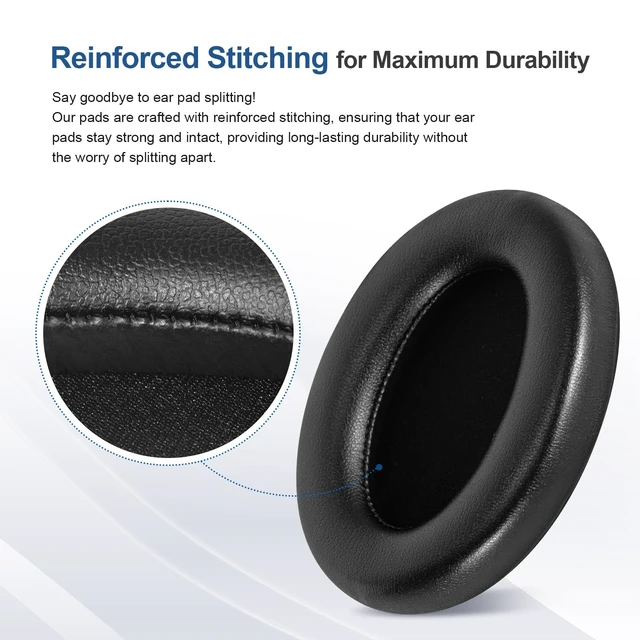 Alt view image 2 of 7 - Ear Pads for Sony WH-1000XM3 Headphones, Replacement XM3 Earpads Cushions with Soft Protein Leather, Noise Isolation Memory Foam, Reinforced Sealing