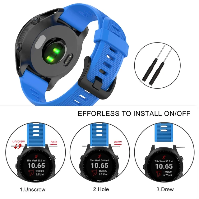 Alt view image 5 of 7 - 22mm Watch Band for Garmin Forerunner 935/945/955/965/745/Fenix 5/6 Silicone Strap Compatible with Garmin Fenix 5 plus/Fenix 6 Pro/Approach S60 Smartwatch Replacement