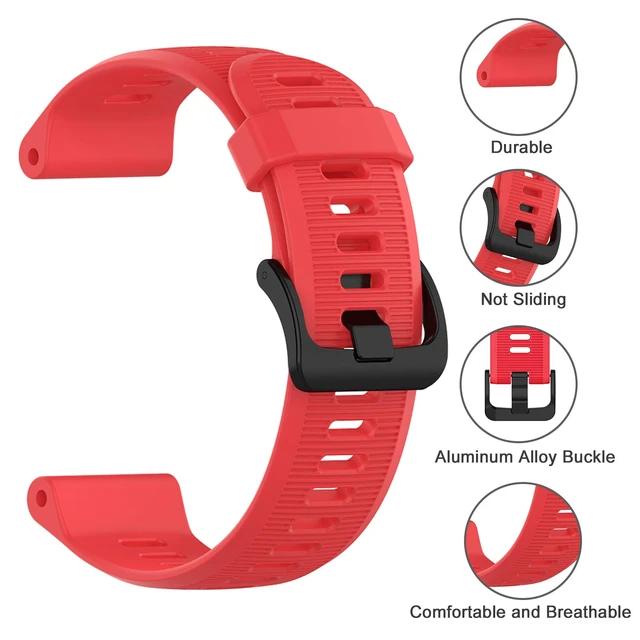 Alt view image 2 of 7 - 22mm Watch Band for Garmin Forerunner 935/945/955/965/745/Fenix 5/6 Silicone Strap Compatible with Garmin Fenix 5 plus/Fenix 6 Pro/Approach S60 Smartwatch Replacement