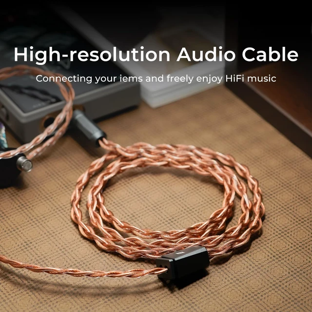 Alt view image 6 of 6 - Effect Audio Ares S Lite 4-Wire IEM Cable, UP-OCC Copper Litz Deep Bass & Warm Vocals, Dual Geometric Design Headphone Cord Compatible with 2-Pin IEMs (120cm, 3.5mm Jack) (3.5mm)