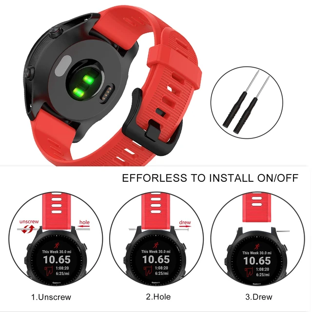 Alt view image 5 of 7 - 22mm Watch Band for Garmin Forerunner 935/945/955/965/745/Fenix 5/6 Silicone Strap Compatible with Garmin Fenix 5 plus/Fenix 6 Pro/Approach S60 Smartwatch Replacement