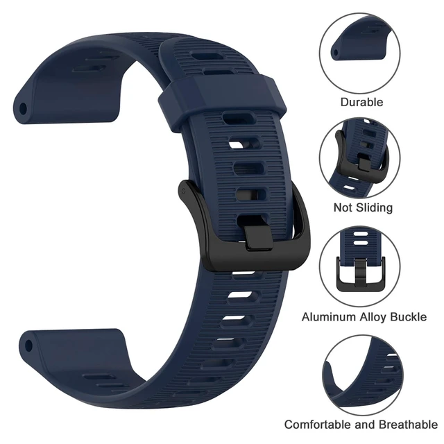 Alt view image 4 of 7 - 22mm Watch Band for Garmin Forerunner 935/945/955/965/745/Fenix 5/6 Silicone Strap Compatible with Garmin Fenix 5 plus/Fenix 6 Pro/Approach S60 Smartwatch Replacement