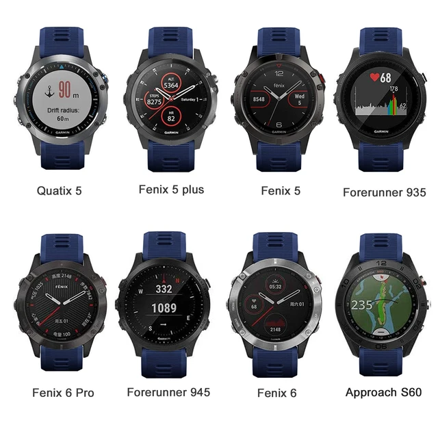 Alt view image 3 of 7 - 22mm Watch Band for Garmin Forerunner 935/945/955/965/745/Fenix 5/6 Silicone Strap Compatible with Garmin Fenix 5 plus/Fenix 6 Pro/Approach S60 Smartwatch Replacement
