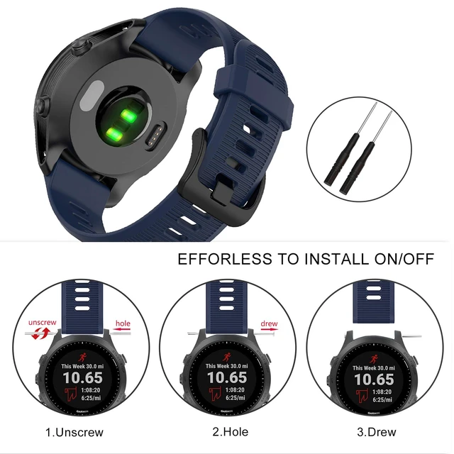 Alt view image 5 of 7 - 22mm Watch Band for Garmin Forerunner 935/945/955/965/745/Fenix 5/6 Silicone Strap Compatible with Garmin Fenix 5 plus/Fenix 6 Pro/Approach S60 Smartwatch Replacement