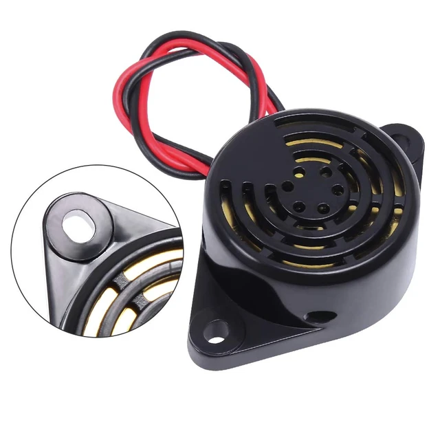 Alt view image 3 of 7 - 2 PCS Piezo Buzzer, Icstation Buzzer Alarm 12V Electronic Beep Buzzer 100dB Piezo Alarm Siren Continous Sound for Motorcycle Golf Cart Vehicles Car Alarm