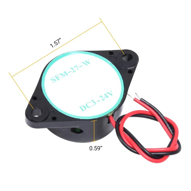 Alt view image 4 of 7 - 2 PCS Piezo Buzzer, Icstation Buzzer Alarm 12V Electronic Beep Buzzer 100dB Piezo Alarm Siren Continous Sound for Motorcycle Golf Cart Vehicles Car Alarm